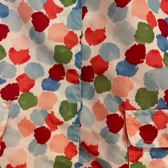 Gymboree Burst of Spring Watercolor Lined Raincoat 10-12 LARGE Bright Colors GUC - Picture 3 of 9